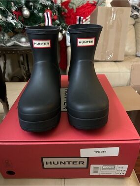 Women’s Hunter Short Matte Black Rain Boots